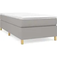 Syfax Boxspringbett mit Matratze Hellgrau 90x200 cm Stoff