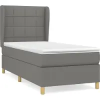 Syfax Boxspringbett mit Matratze Dunkelgrau 100x200 cm Stoff