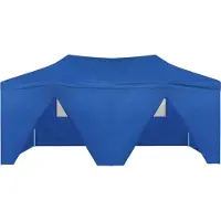 vidaXL "Winterschlussverkauf "Garten-Pavillon Wasserdicht Design - Profi-Partyzelt/ Festzelt - Faltbar mit 4 Seitenwänden 3×6m Stahl Blau NeuMöbel 4966104