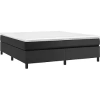 Syfax Boxspringbett mit Matratze Schwarz 160x200 cm Kunstleder