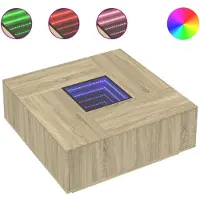 vidaXL Couchtisch mit Infinity-LED Sonoma-Eiche 100x100x40 cm