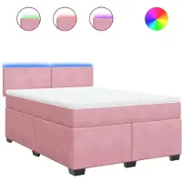 Syfax Boxspringbett mit Matratze Rosa 160x200 cm Samt