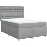 Syfax Boxspringbett mit Matratze Hellgrau 140x190 cm Stoff