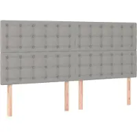 Syfax Kopfteil Hellgrau 180 x 5 x 118/128 cm Stoff