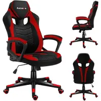 Huzaro Force 2.5 | Gaming Stuhl Bürostuhl Computerstuhl | Höhenverstellbar drehbar mit Wippfunktion | bis 140 kg belastbar | Stoff | Schwarz Rot