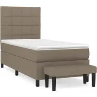 Syfax Boxspringbett mit Matratze Taupe 100x200 cm Stoff