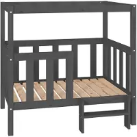 Syfax Hundebett Grau 105,5x83,5x100 cm Massivholz Kiefer