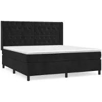 Syfax Boxspringbett mit Matratze Schwarz 160x200 cm Samt