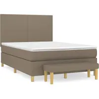 Syfax Boxspringbett mit Matratze Taupe 140x190 cm Stoff