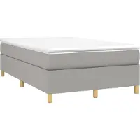 Syfax Boxspringbett mit Matratze Hellgrau 120x200 cm Stoff