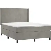 Syfax Boxspringbett mit Matratze Hellgrau 140x200 cm Samt