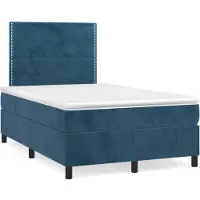 Syfax Boxspringbett mit Matratze Dunkelblau 120x200 cm Samt