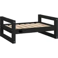 Syfax Hundebett Schwarz 65,5x50,5x28 cm Massivholz Kiefer