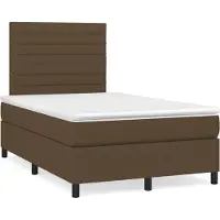 Syfax Boxspringbett mit Matratze Dunkelbraun 120x200 cm Stoff