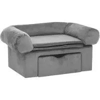 Syfax Hundesofa mit Schublade Grau 75x50x38 cm Plüsch