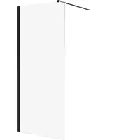 Badland Duschkabine Walk in Dusche, Glaswand Schwarz 90x195 cm Nano Glas Gehärtetes 8 mm Transparent mit Stabilisator | KETIL