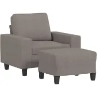vidaXL Sessel mit Hocker Taupe 60 cm Stoff