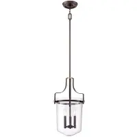 QUOIZEL Penn Station Zeitgenössischer Kronleuchter Glas Bronze Western 3 Lichter E14