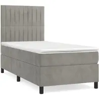 Syfax Boxspringbett mit Matratze Hellgrau 80x200 cm Samt