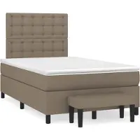 Syfax Boxspringbett mit Matratze Taupe 120x200 cm Stoff