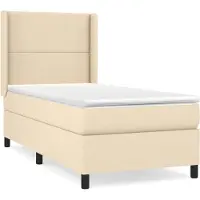 Syfax Boxspringbett mit Matratze Creme 90x190 cm Stoff