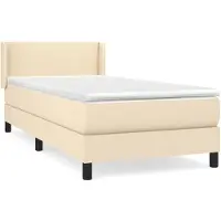 Syfax Boxspringbett mit Matratze Creme 80x200 cm Stoff