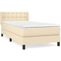 Syfax Boxspringbett mit Matratze Creme 100x200 cm Stoff
