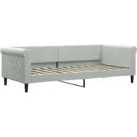 Syfax Tagesbett Hellgrau 90x200 cm Samt
