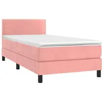 Syfax Boxspringbett mit Matratze Rosa 100x200 cm Samt