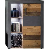 Ebuy24 Irina Sideboard 1 Tür und 3 Ablagen, grau Matera, Old Wood Nachbildung.