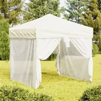 Prolenta Maison Exclusive - Partyzelt Faltbar mit Seitenwänden Creme 2x2 m