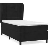 Syfax Boxspringbett mit Matratze Schwarz 100x200 cm Samt