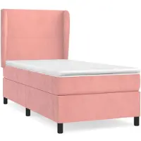 Syfax Boxspringbett mit Matratze Rosa 100x200 cm Samt