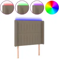 Syfax LED Kopfteil Taupe 83x16x118/128 cm Stoff