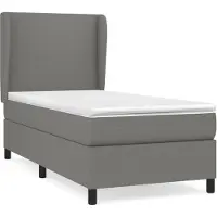 Syfax Boxspringbett mit Matratze Dunkelgrau 80x200 cm Stoff