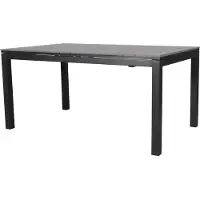 Ebuy24 Dory Gartentisch inkl. 2 Zusatzplatten L 160x260 cm schwarz/grau.