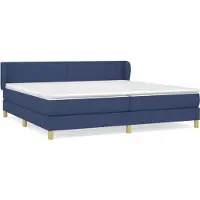 Syfax Boxspringbett mit Matratze Blau 200x200 cm Stoff
