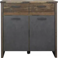 Ebuy24 Prip Kommode 2 Türen und 2 Schubladen, Old Wood Nachbildung, Matera Nachbildung.