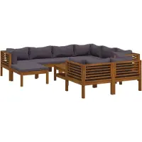 vidaXL 10-tlg. Garten-Lounge-Set mit Auflage Massivholz Akazie