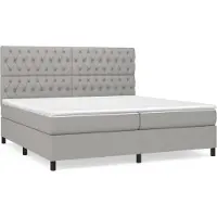 Syfax Boxspringbett mit Matratze Hellgrau 200x200 cm Stoff