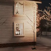 The Living Store LED-Baum mit Kirschblüten Warmweiß 672 LEDs 400 cm