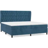 Syfax Boxspringbett mit Matratze Dunkelblau 200x200 cm Samt