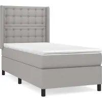 Syfax Boxspringbett mit Matratze Hellgrau 90x200 cm Stoff