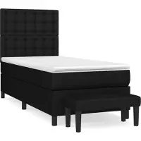 Syfax Boxspringbett mit Matratze Schwarz 80x200 cm Stoff