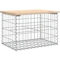 vidaXL Gartenbank aus Gabionen 63x44x42 cm Massivholz Kiefer