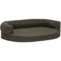 Syfax Hundematratze Ergonomisch 75x53cm Leinenoptik Dunkelgrau