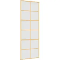 vidaXL Schiebetür Golden 76x205 cm Matt ESG-Glas und Aluminium