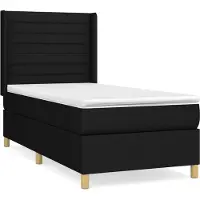 Syfax Boxspringbett mit Matratze Schwarz 100x200 cm Stoff