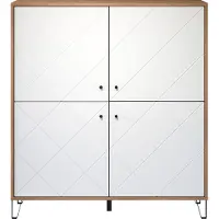CALICOSY Wohnen Highboard Touch Artisan Eiche Melamin/Weiß Matt Tiefzieh 123 x 136 x 40 cm