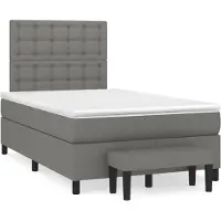 Syfax Boxspringbett mit Matratze Dunkelgrau 120x200 cm Stoff